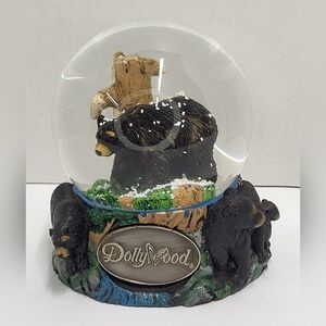 Dolly Parton Dollywood Snow Globe 3”  2011 Model 29Tonight Bear By Tree Souvenir
